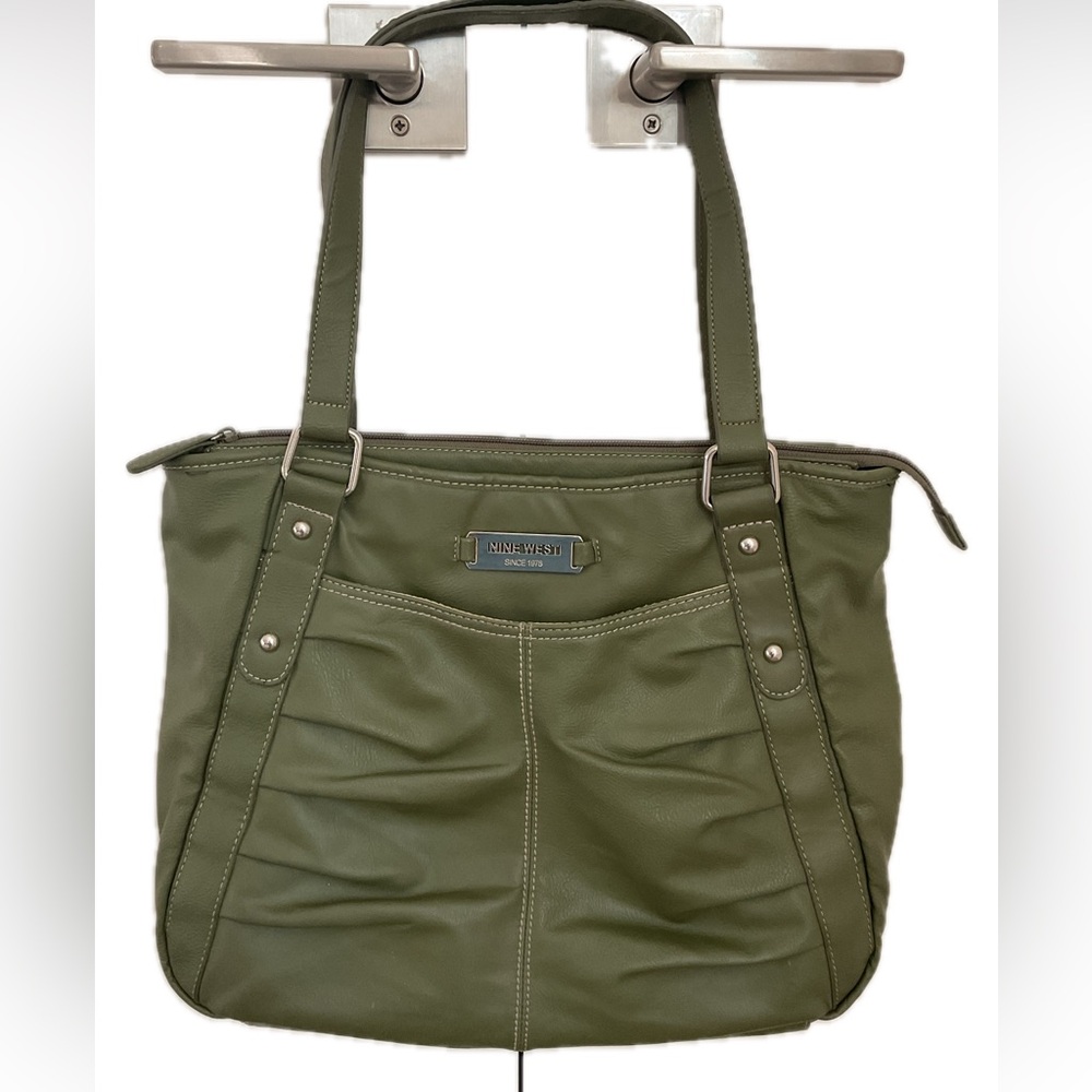 ****Nine West Olive Tote Bag with outer pocket.